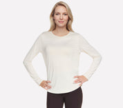 LT282 - GO DRI SWIFT STRIPE LONG SLEEVE CREW