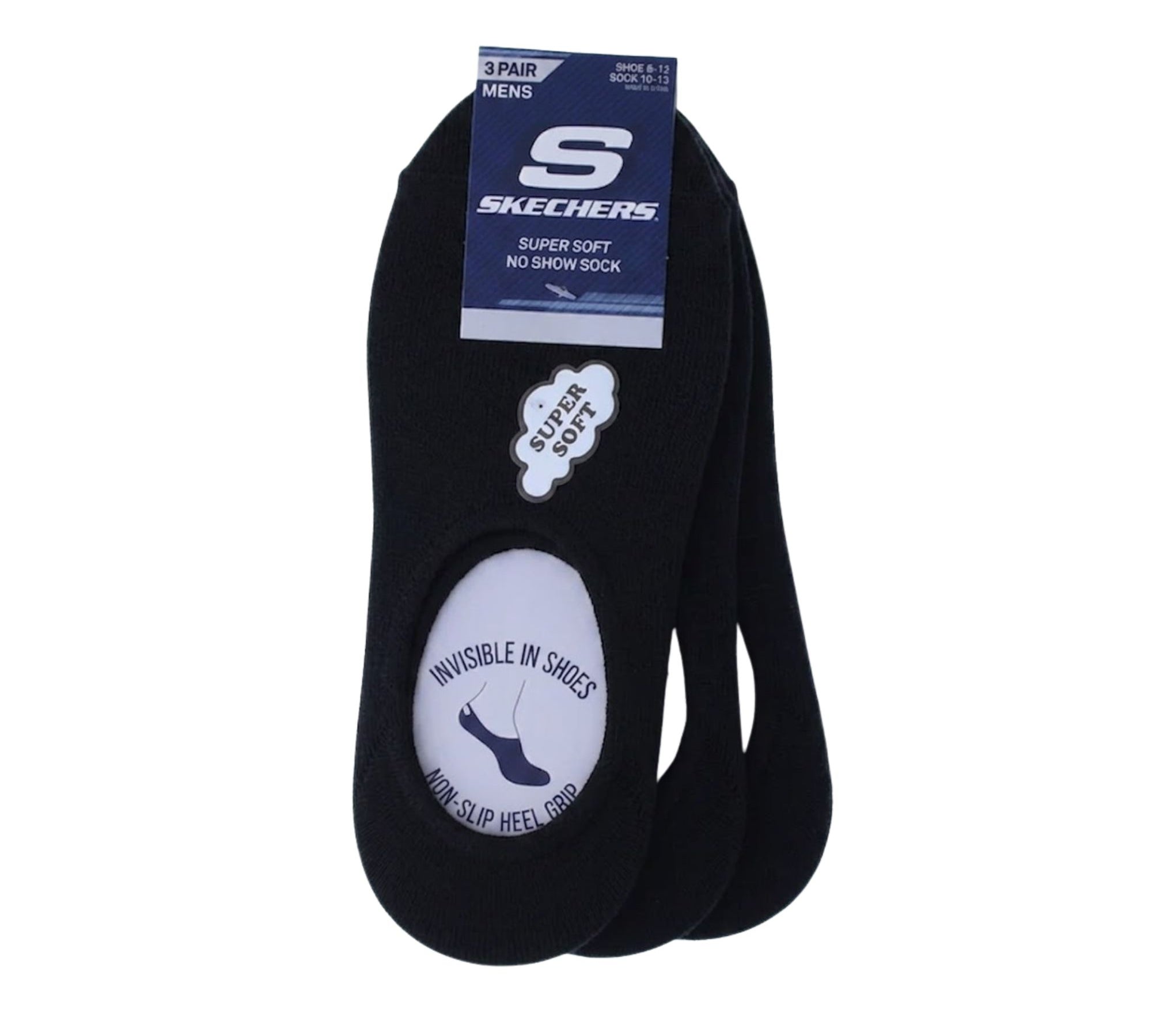 Chaussettes Invisibles Skechers - « Super Soft » - Paquet de 3 (Hommes) - S112219